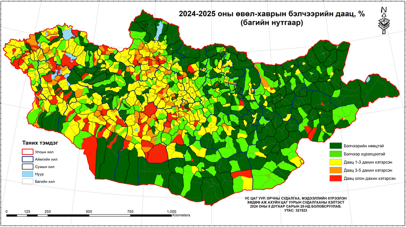 Монгол орны бэлчээрийн 33 хувьд даац хэтэрчээ