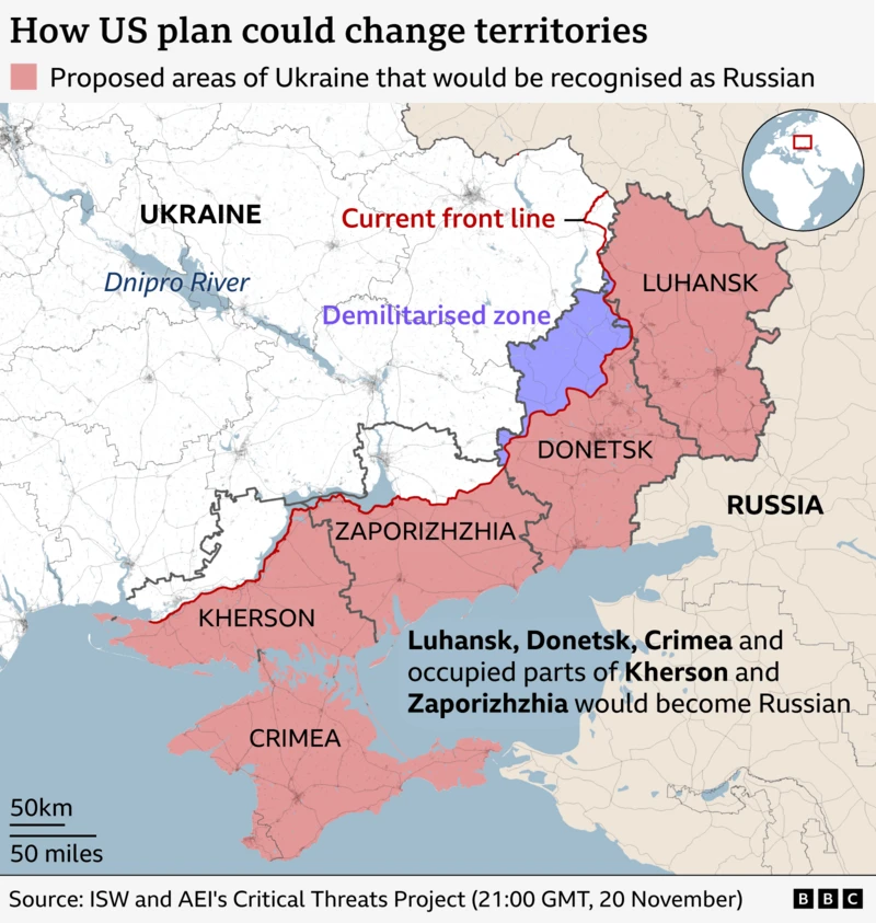 Украин бууж өгвөл, Орос, Украины хил ингэж өөрчлөгдөнө