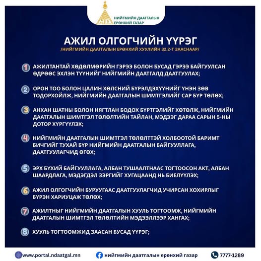 Нийгмийн даатгалын ерөнхий газраас мэдэгдэл гаргалаа