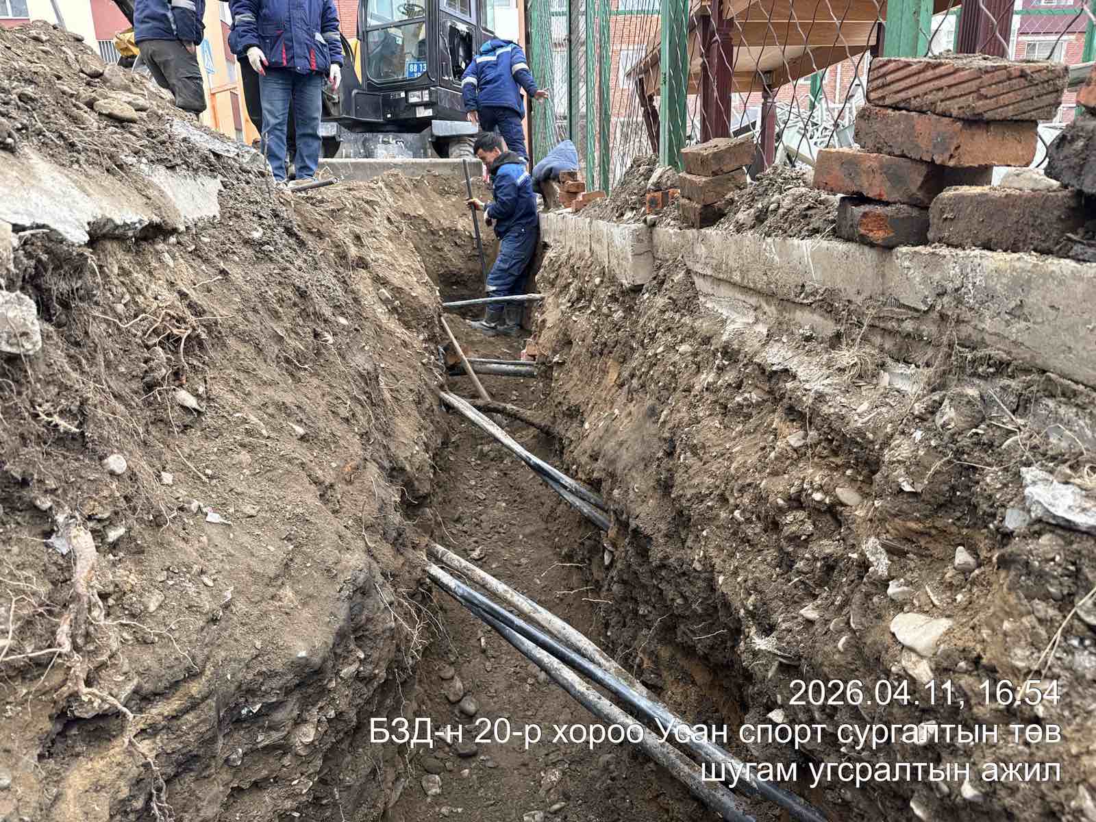 Баянзүрх усан спорт цогцолбор орчимд борооны ус зайлуулах шугам угсарч дууслаа